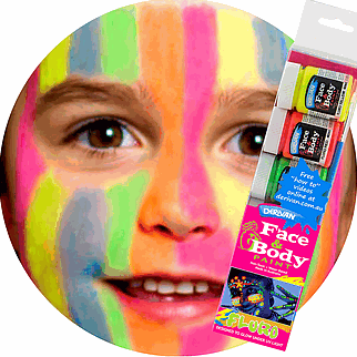 Face & Body Paint Fluro Party Set