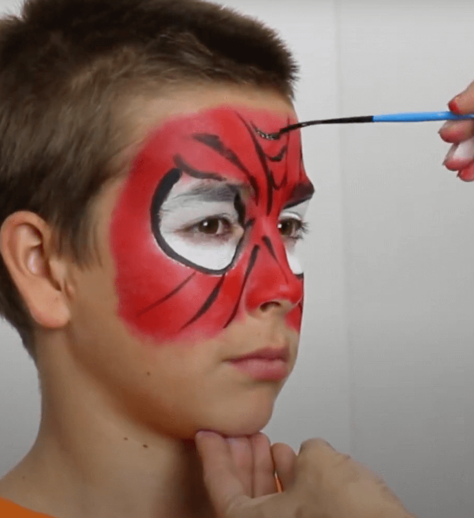 Face paint spiderman design with bonus video