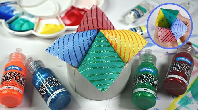 Glitter Glue Craft Easy Origami Craft for kids