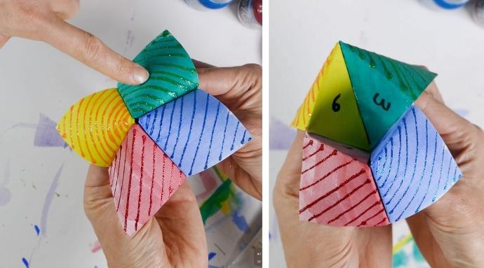 Glitter craft easy origami step 12