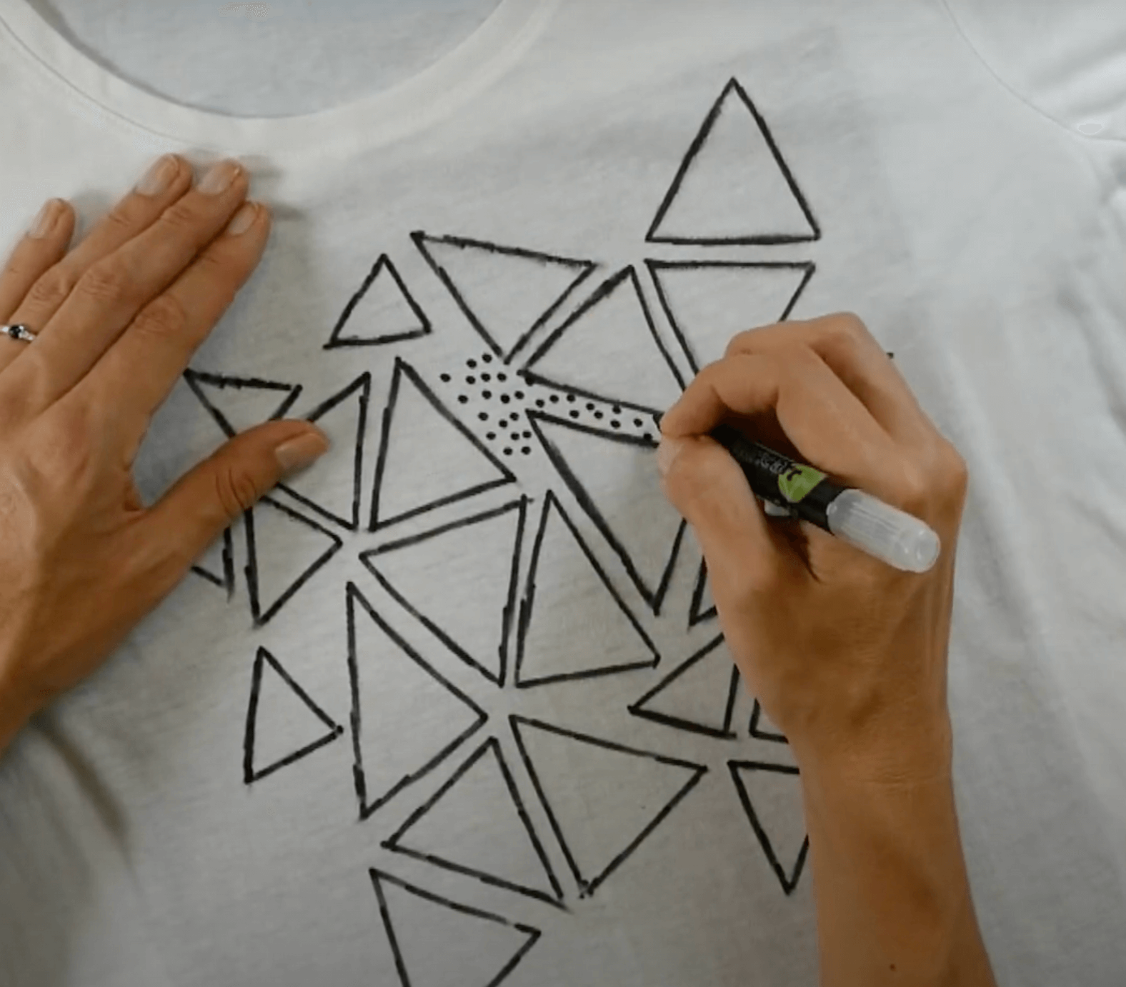 Fabric marker tshirt project geometric