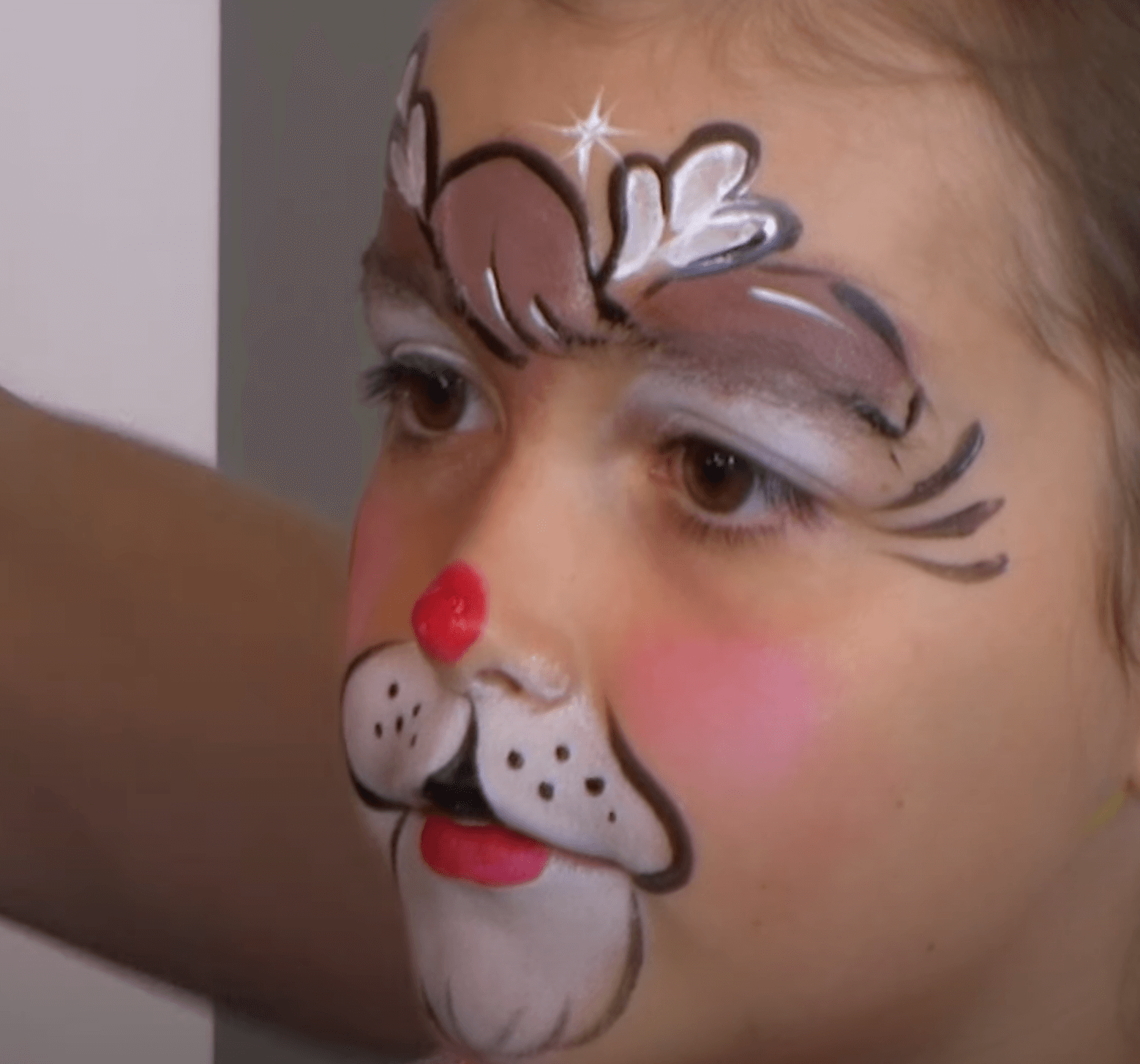 Face paint Rudolph's face instructions video