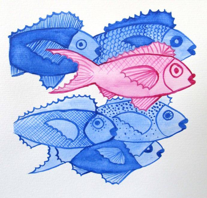detailing different parts of each  fish to add variety