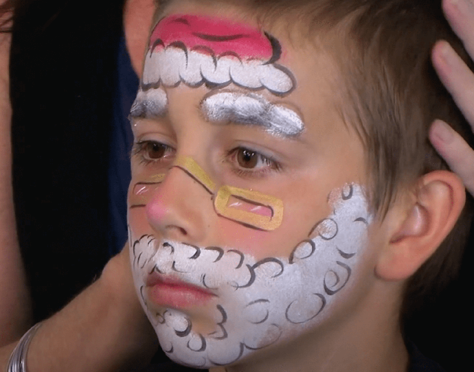 Santa face paint step by step guide video