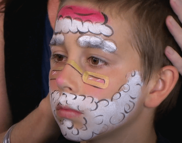 Santa Face Paint Step by step Guide Video