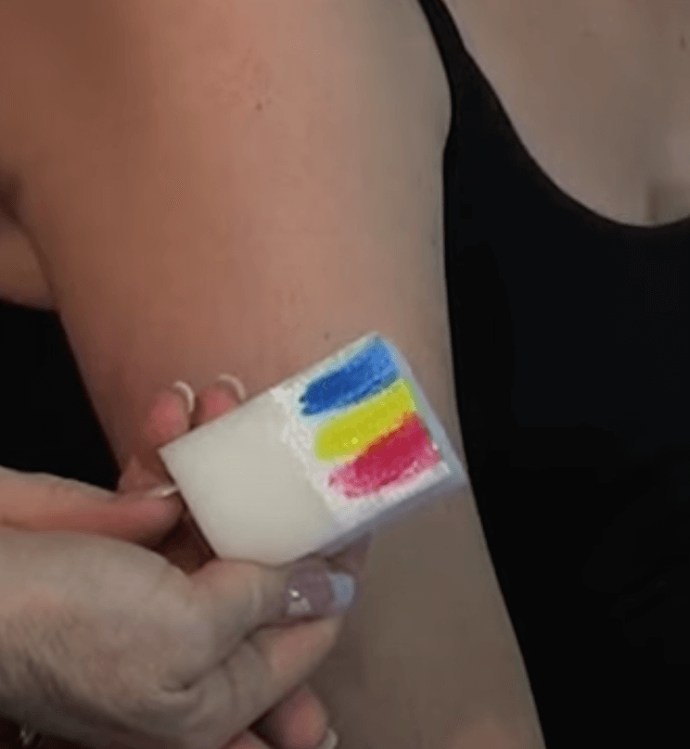 Body paint Rainbow Design Step 2