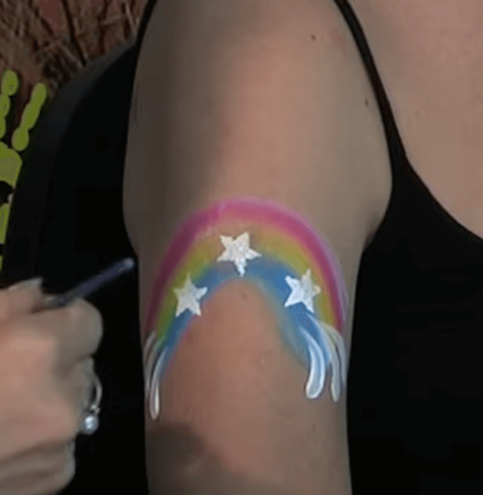 Body paint Rainbow Design Step 5