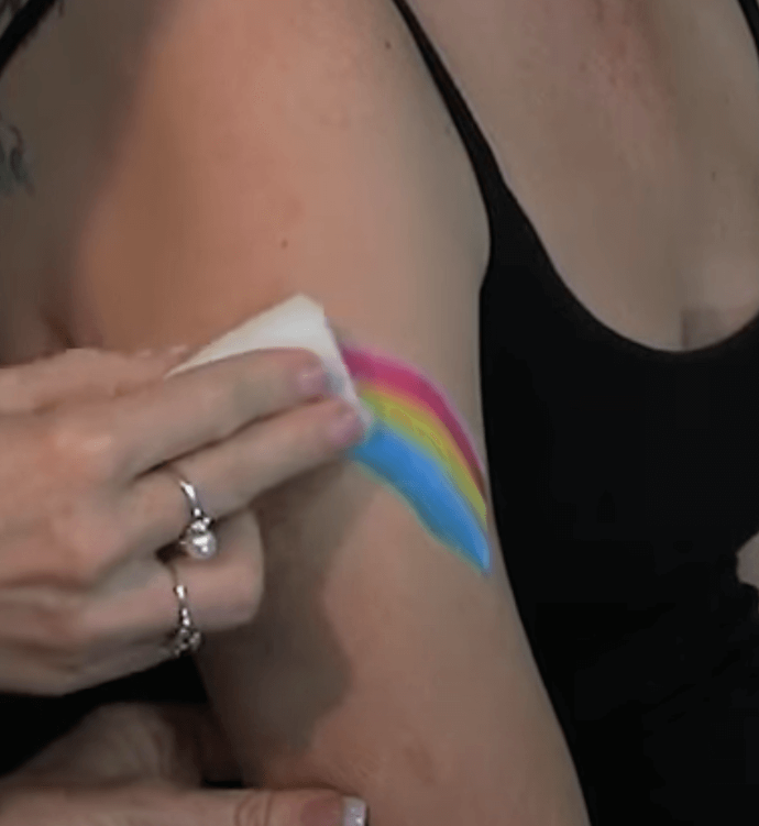 Body paint Rainbow Design Step 3