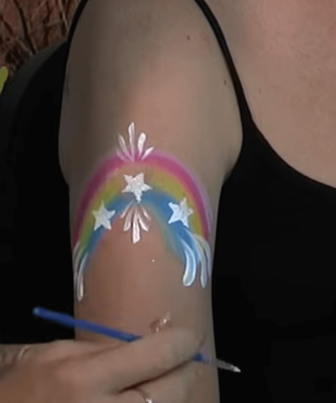 Body paint Rainbow Design Step 6