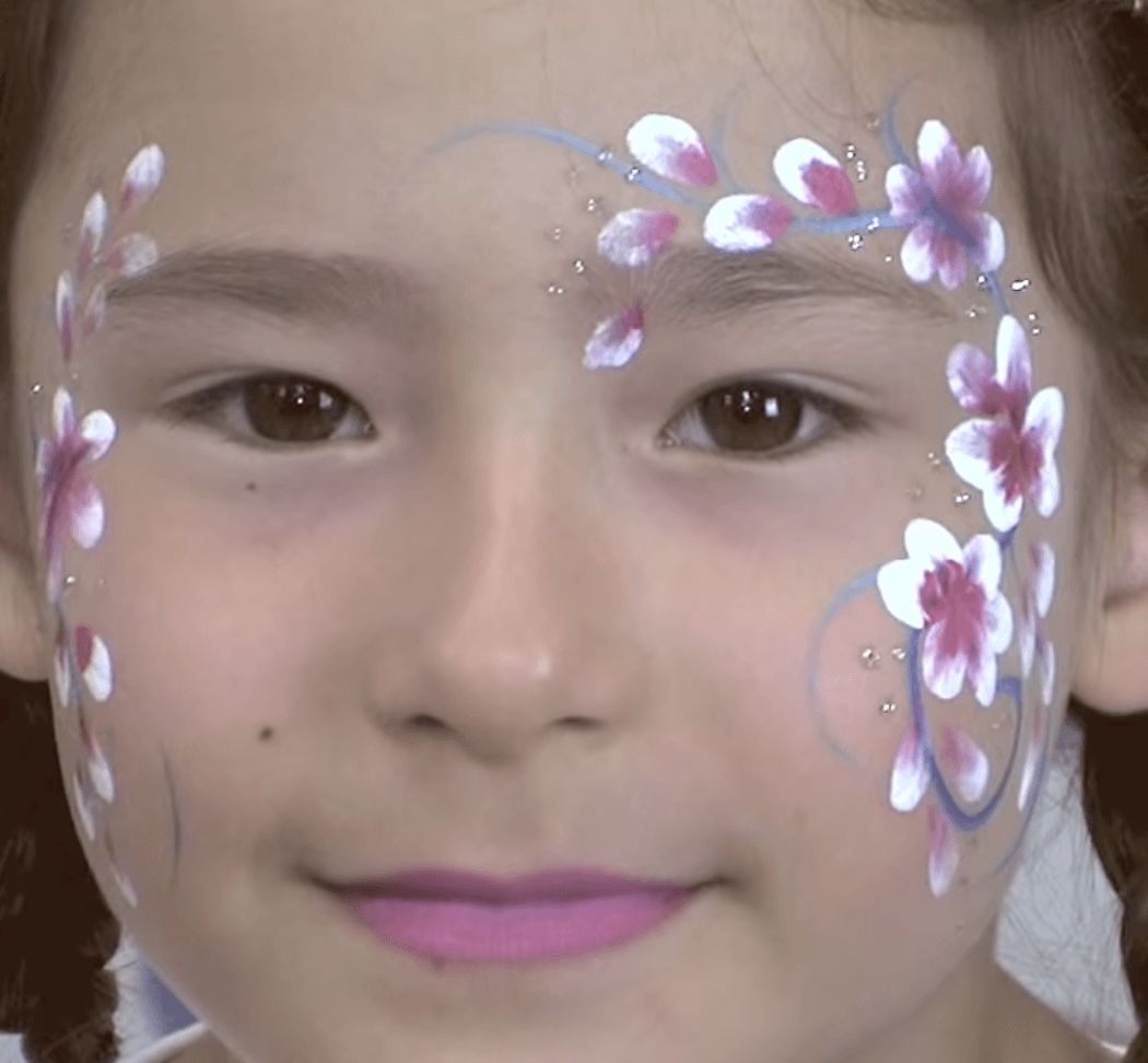 Face paint cherry blossom design bonus video