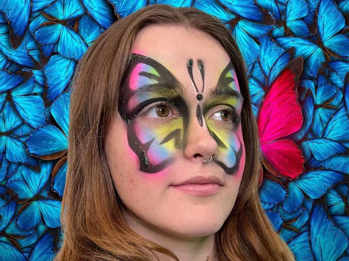Rainbow butterfly face paint I airbrush project