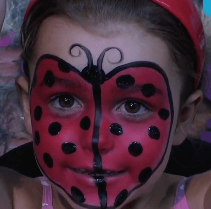 Face paint ladybug design bonus video included