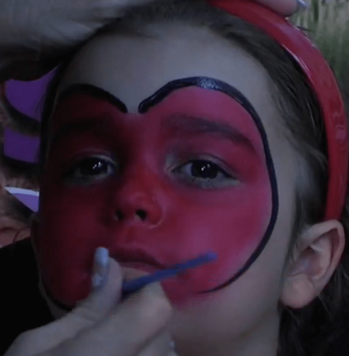 Face paint design Ladybug Step 2