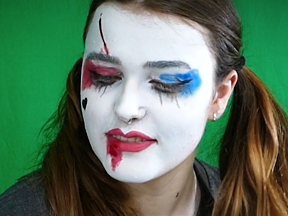 Harley quinn face paint step by step tutorial