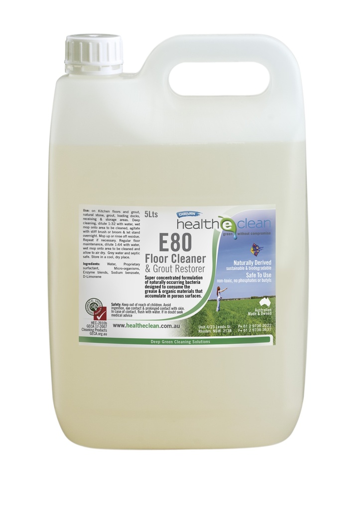E80 FLOOR CLEANER & GROUT RESTORER 5LT