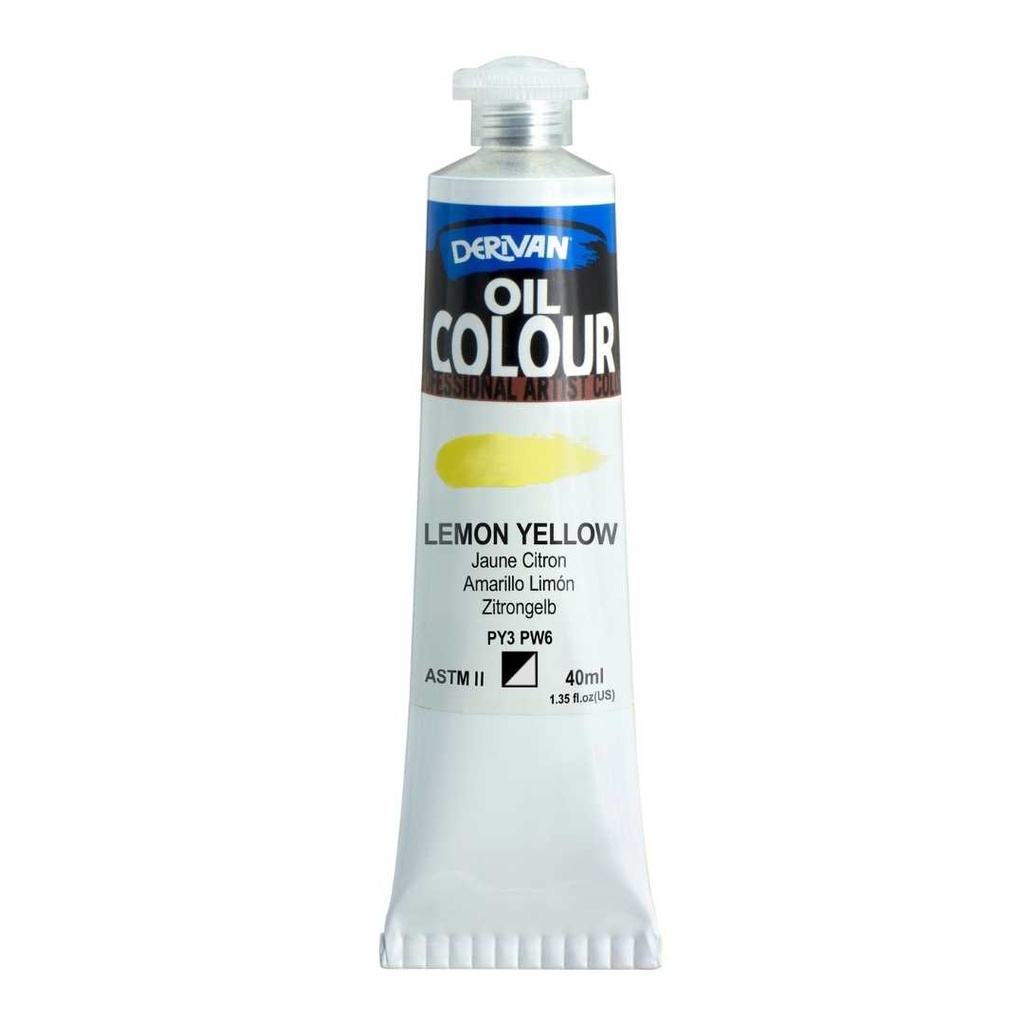  DERIVAN OIL COLOUR 40ML LEMON YELLOW
