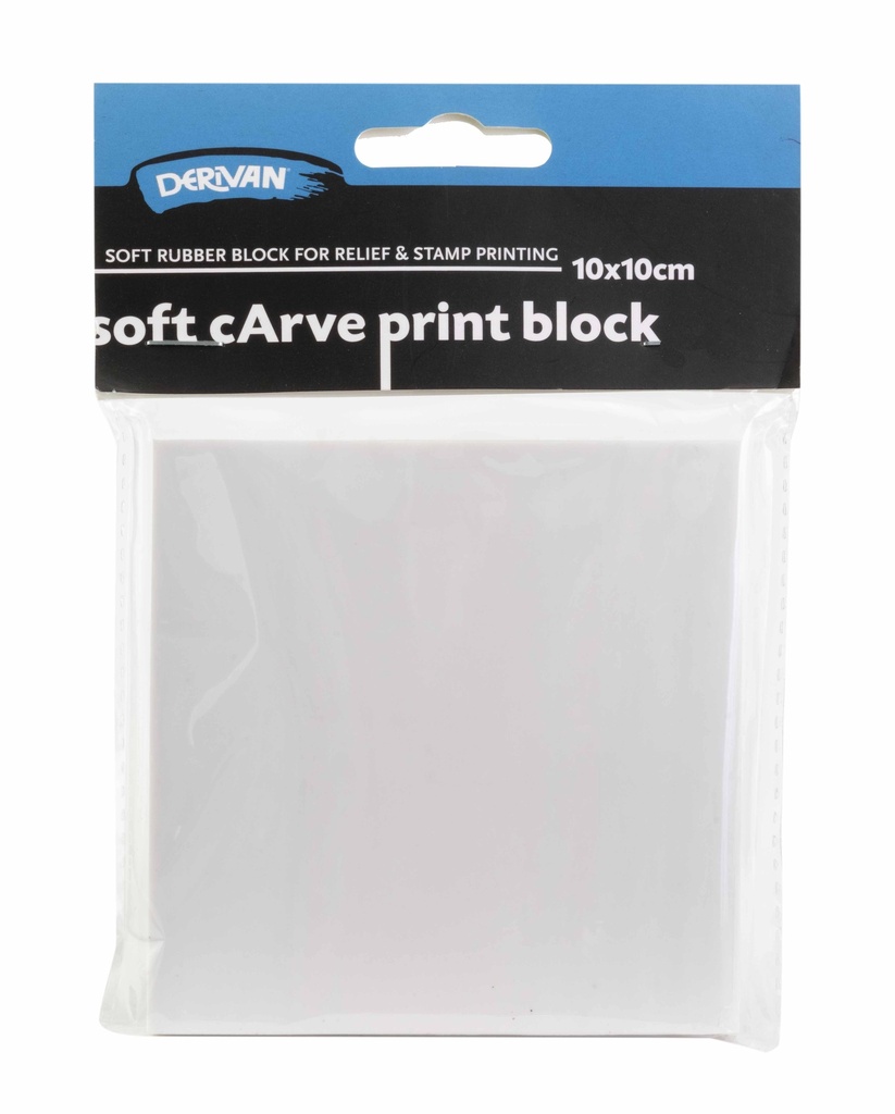 DERIVAN SOFT CARVE PRINT BLOCK 10X10CM WHITE