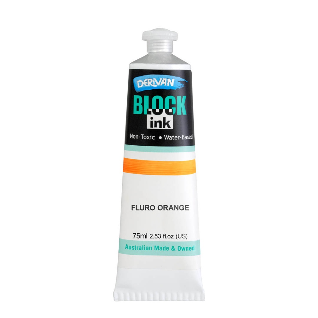  BLOCK INK 75ML FLURO ORANGE