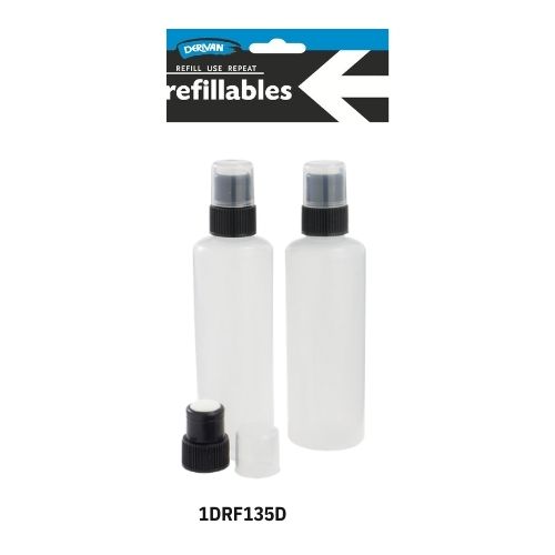  DERIVAN REFILLABLES 2X135ML BOTTLES & 3 X DAUBERS