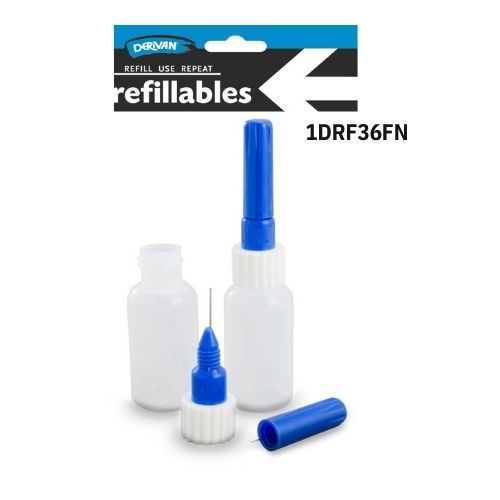  DERIVAN REFILLABLES 2X36ML BOTTLES & FINELINER NIB
