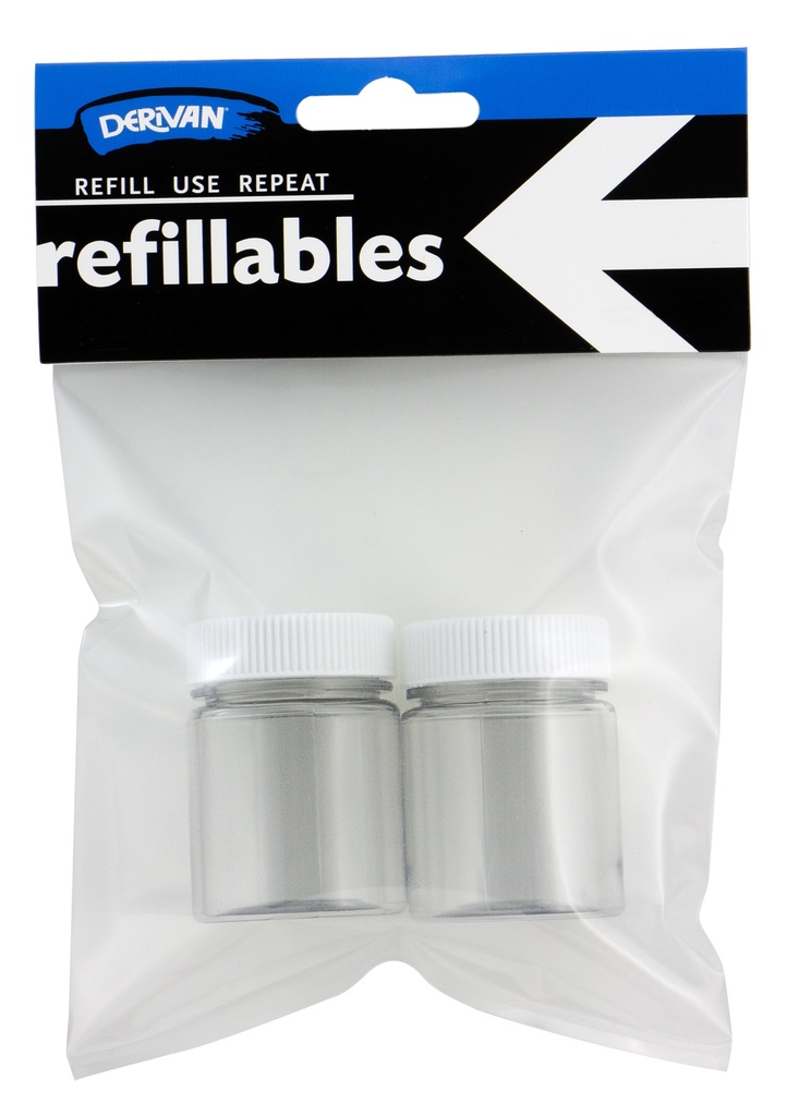  DERIVAN REFILLABLES 2X40ML SAMPLE JAR & LID