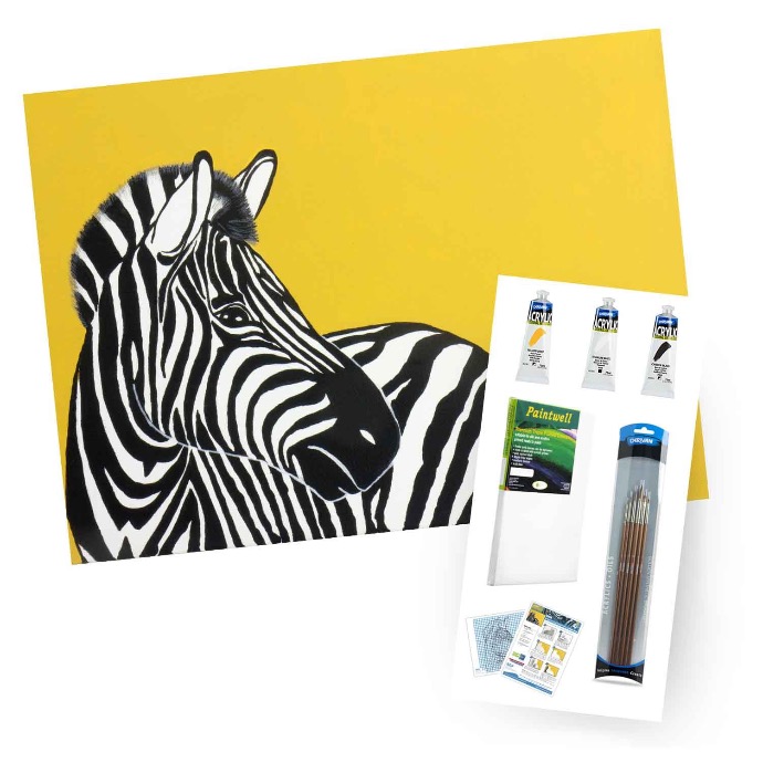  ZEBRA PAINTING - YELLOW SET