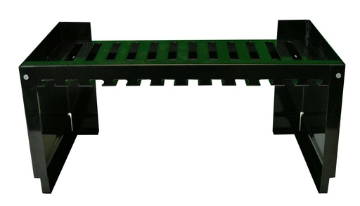 [6PRTB450B] TUBE RACK 12 SLOTS w/SIDES BLACK (MODULAR)