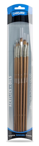 [9BS1016B]  DERIVAN GOLDEN SYNTHETIC BRASS FERRULE 6 SET B