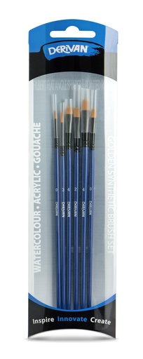[9BS1066B]  DERIVAN GOLDEN SYNTHETIC BLACK FERRULE 6 SET B