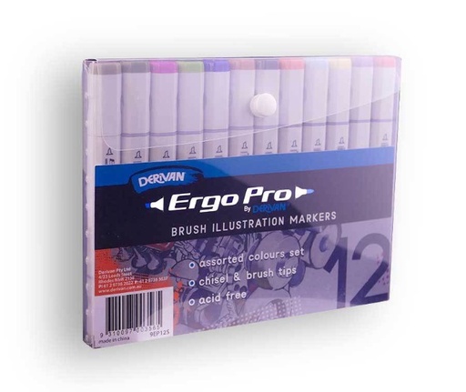 [79EP12S]  DERIVAN ERGOPRO MARKER 12 ASSORTED SET