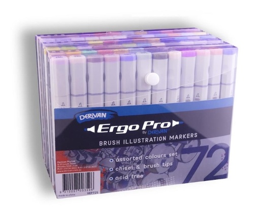[79EP72S]  DERIVAN ERGOPRO MARKER 72 ASSORTED SET
