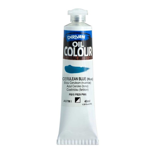 [9OC40CEB]  DERIVAN OIL COLOUR 40ML CERULEAN BLUE(HUE)