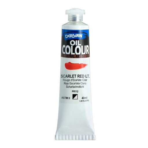 [9OC40SRL]  DERIVAN OIL COLOUR 40ML SCARLET RED LIGHT