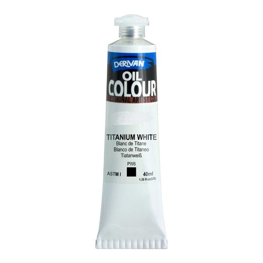 [9OC40W]  DERIVAN OIL COLOUR 40ML TITANIUM WHITE