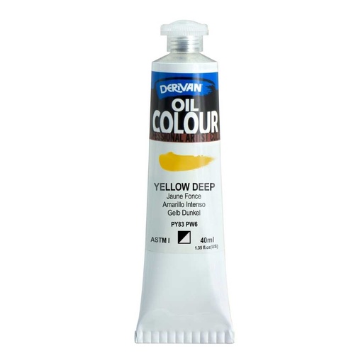 [9OC40YD]  DERIVAN OIL COLOUR 40ML YELLOW DEEP