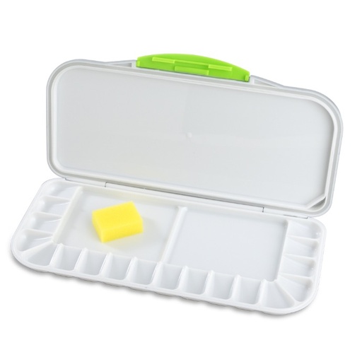 [9P005]  DERIVAN FOLDING PALETTE 18 PAINT WELLS 26.7 X 12.8 CM