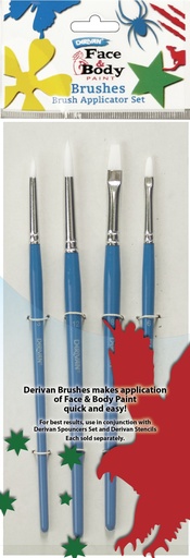 [9PFPBS]  DERIVAN FACE PAINT 4 BRUSH SET