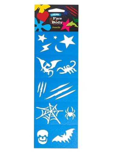 [9PSFPSB]  FACE PAINT STENCIL BEASTS SINGLE