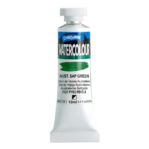 [9WC10ASG]  DERIVAN WATERCOLOUR 12ML AUSTRALIAN SAP GREEN