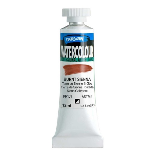 [9WC10BS]  DERIVAN WATERCOLOUR 12ML BURNT SIENNA