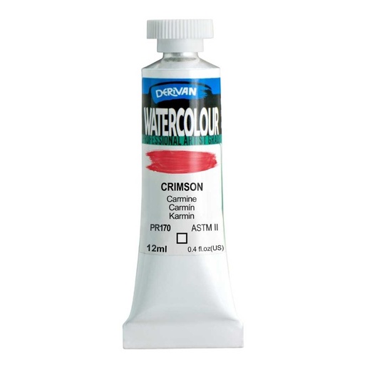 [9WC10CR]  DERIVAN WATERCOLOUR 12ML CRIMSON