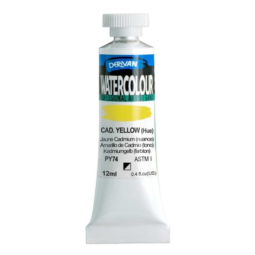 [9WC10CY]  DERIVAN WATERCOLOUR 12ML CADMIUM YELLOW (HUE)