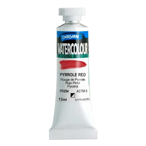 [9WC10PYR]  DERIVAN WATERCOLOUR 12ML PYRROLE RED