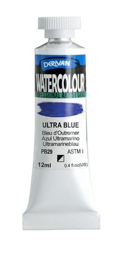 [9WC10UB]  DERIVAN WATERCOLOUR 12ML ULTRA BLUE