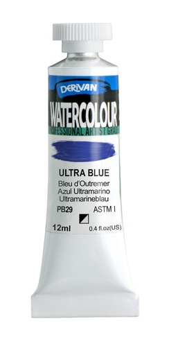 [9WC10UB] DERIVAN WATERCOLOUR 12ML ULTRA BLUE