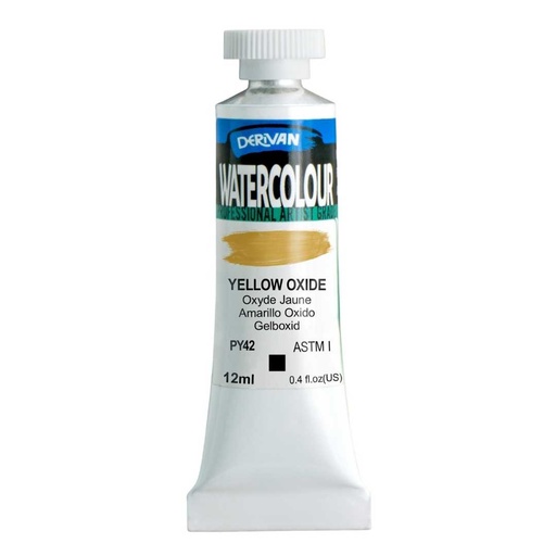 [9WC10YO]  DERIVAN WATERCOLOUR 12ML YELLOW OXIDE