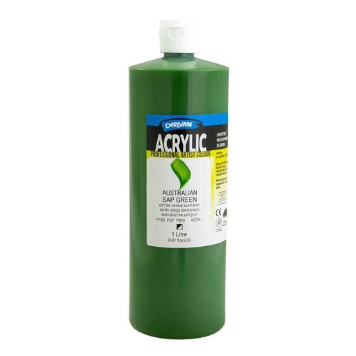 [1A1ASG]  DERIVAN ACRYLIC 1LT AUSTRALIAN SAP GREEN