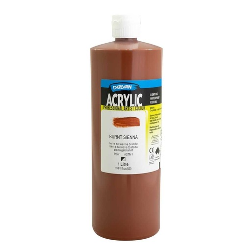 [1A1BS]  DERIVAN ACRYLIC 1LT BURNT SIENNA