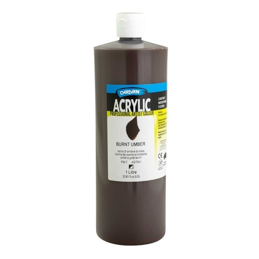 [1A1BU]  DERIVAN ACRYLIC 1LT BURNT UMBER