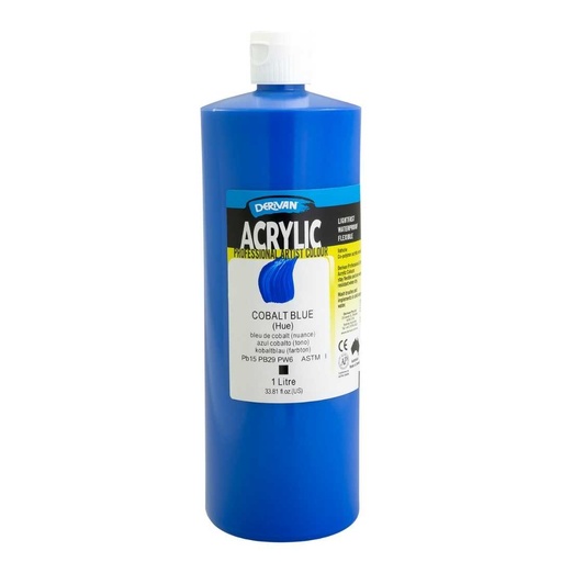 [1A1CBL]  DERIVAN ACRYLIC 1LT COBALT BLUE (HUE)